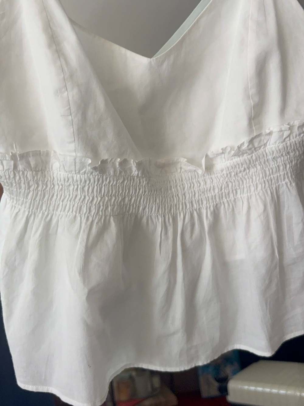 Anine Bing White Smocked Waist Spaghetti Strap Tank - Picture 2 of 6